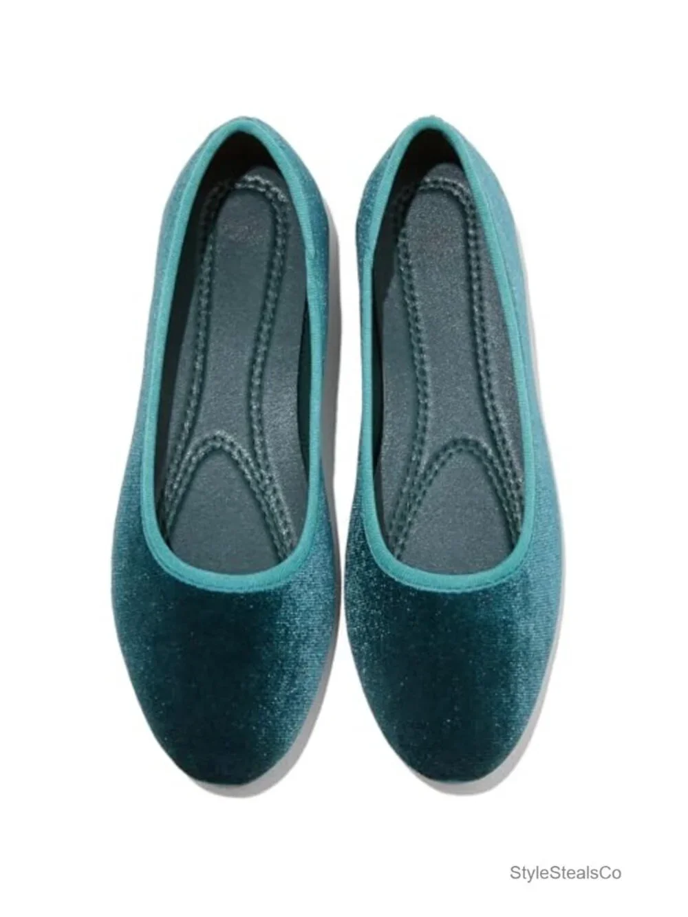 Velvet Ballet Flats Slip On Round Toe Dress Shoes